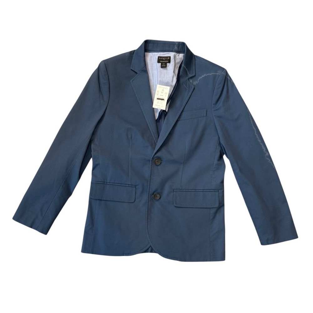Crewcuts J.Crew Thompson Blazer Boys 10 Blue Cotton Stretch Suit Jacket H5630